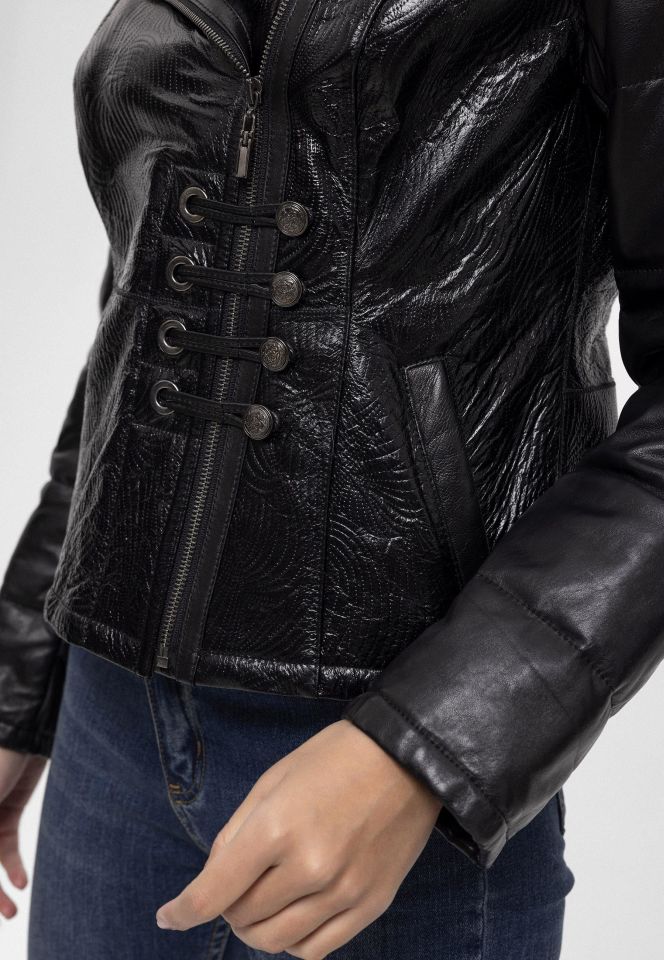 Black Skylar  Woman Genuine Shearling Coat