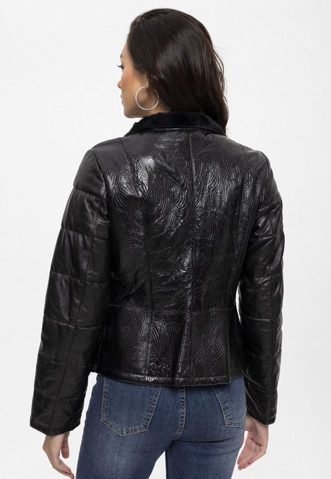 Black Skylar  Woman Genuine Shearling Coat