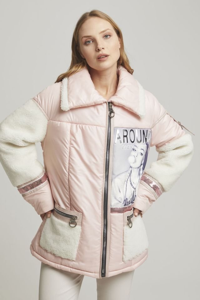 Pink Babs Woman Fabric Coat