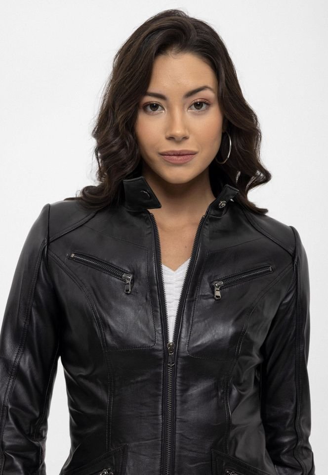 Black Maeve Woman Genuine Leather Jacket