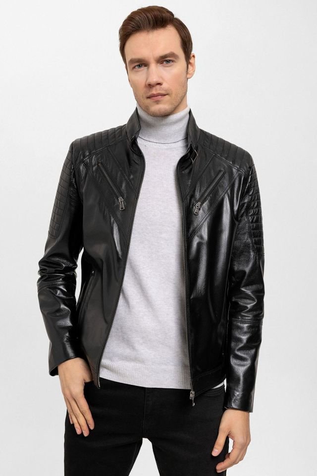 Black Clan Man Genuine Leather Coat