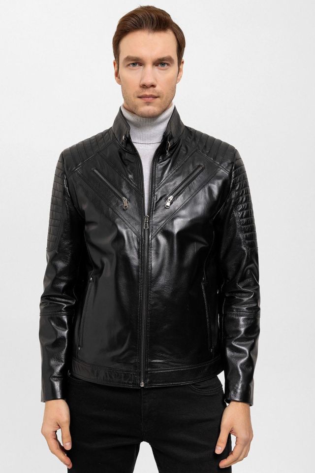Black Clan Man Genuine Leather Coat