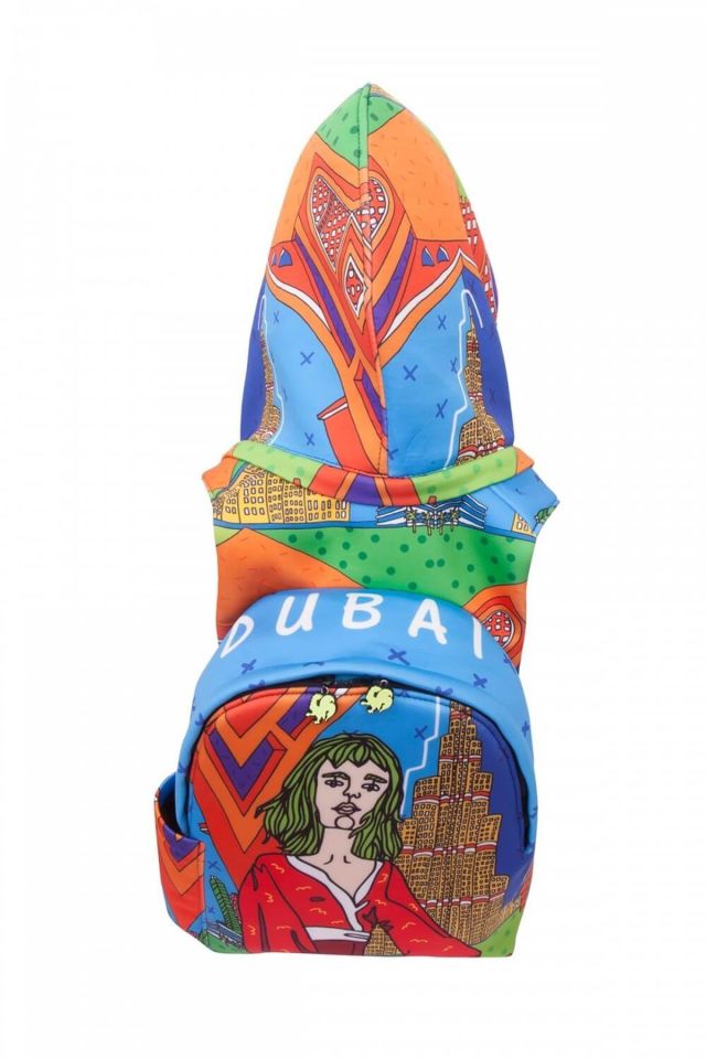 Dubai Patterned Ikigai City Series With Detachable Hood Backpack