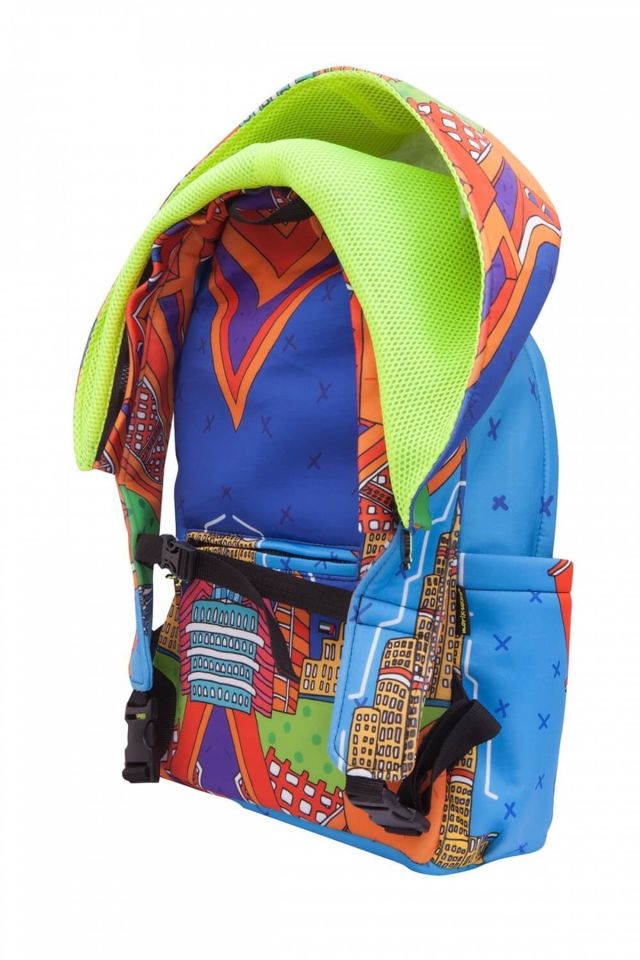 Dubai Patterned Ikigai City Series With Detachable Hood Backpack