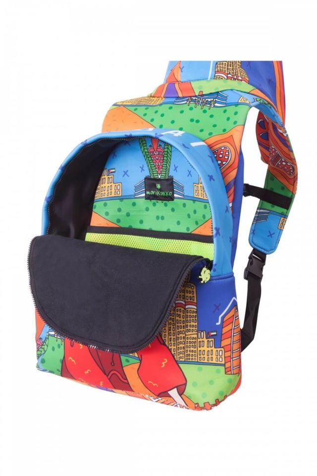 Dubai Patterned Ikigai City Series With Detachable Hood Backpack