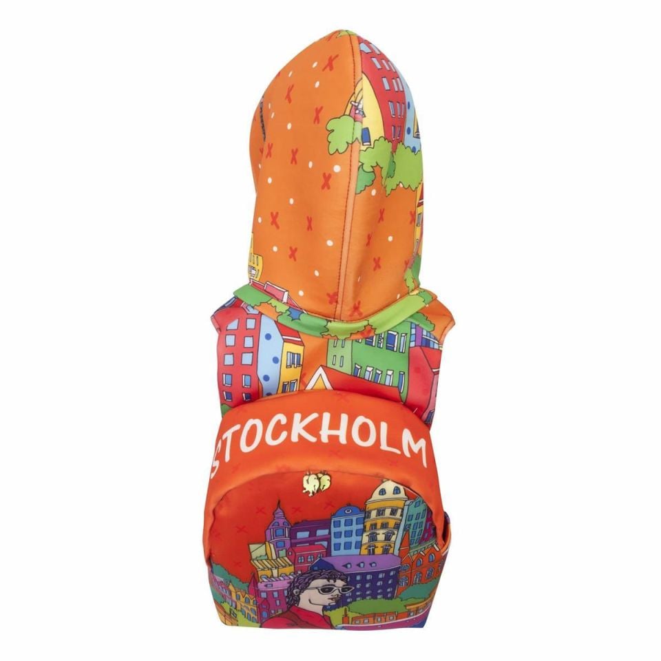 Stockholm Patterned Ikigai City Series With Detachable Hood Backpack