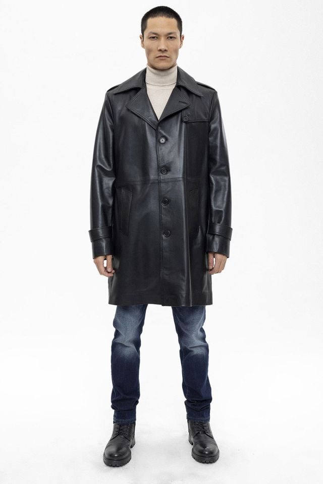 Black Axel Leather Coat