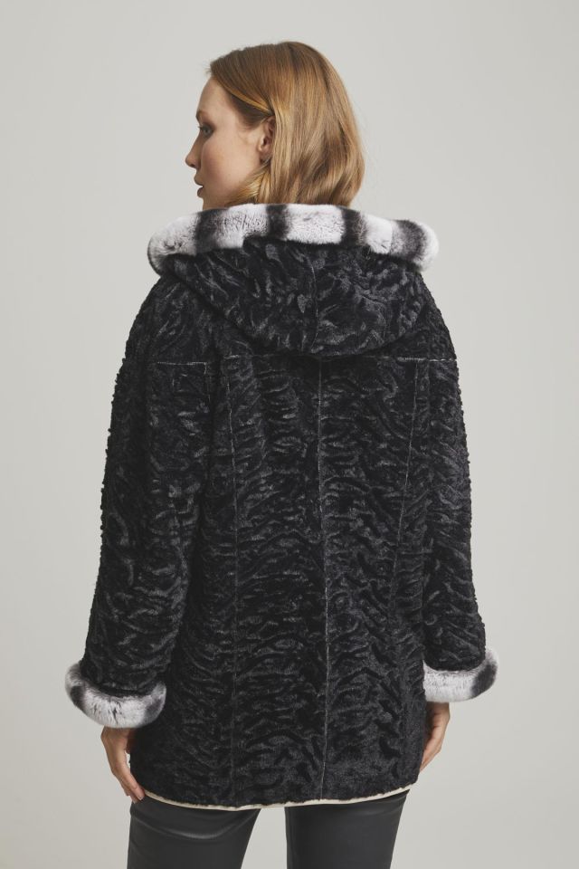 Black Perla Woman Genuine Leather Coat