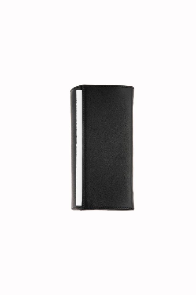 Black Snap Detailed Woman Genuine Leather Wallet
