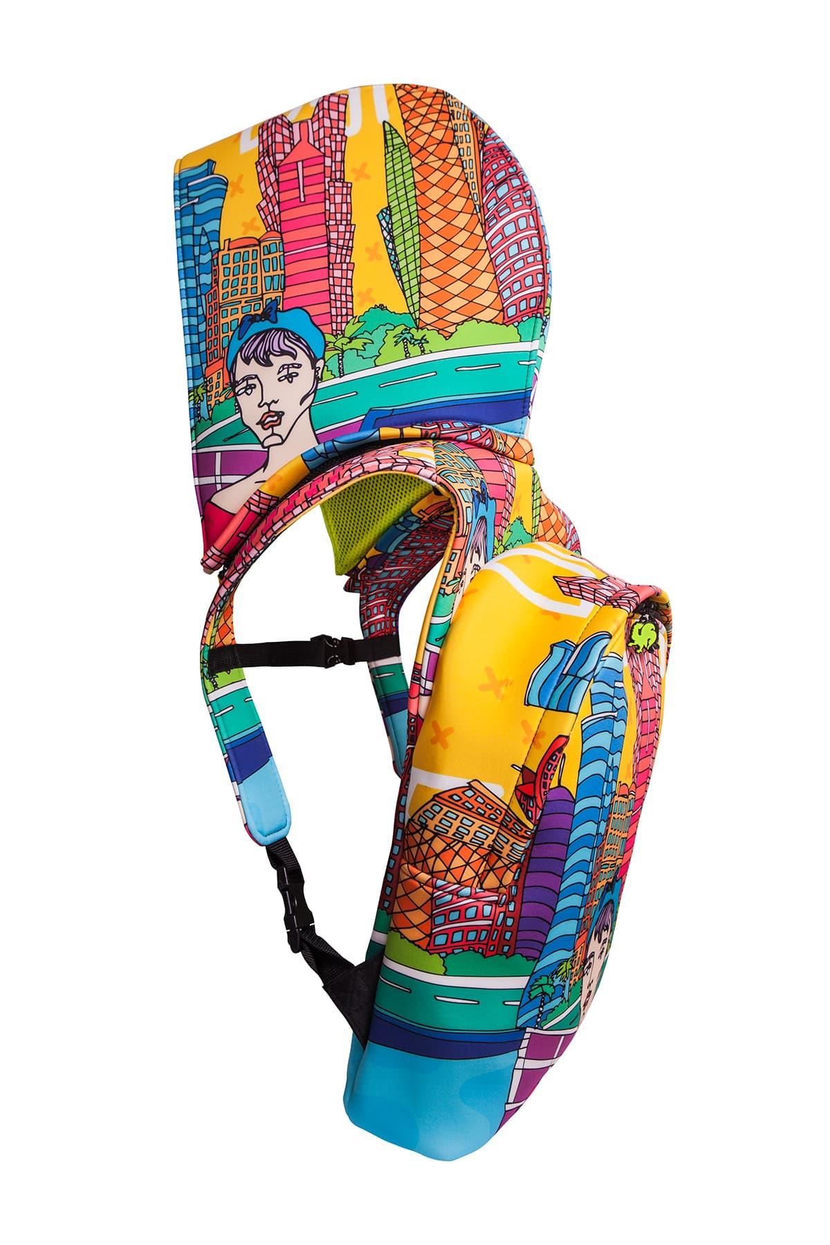 Doha Patterned Ikigai City Series With Detachable Hood Backpack