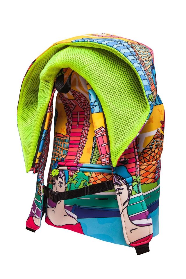 Doha Patterned Ikigai City Series With Detachable Hood Backpack