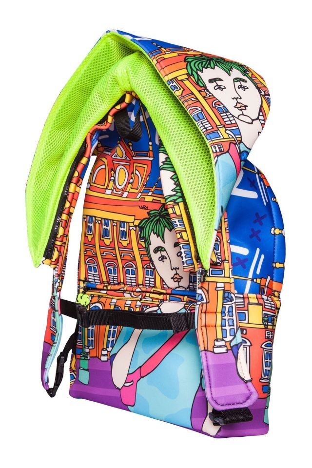 Madrid Patterned Ikigai City Series With Detachable Hood Backpack