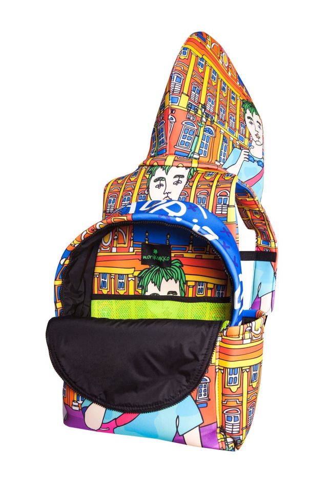 Madrid Patterned Ikigai City Series With Detachable Hood Backpack