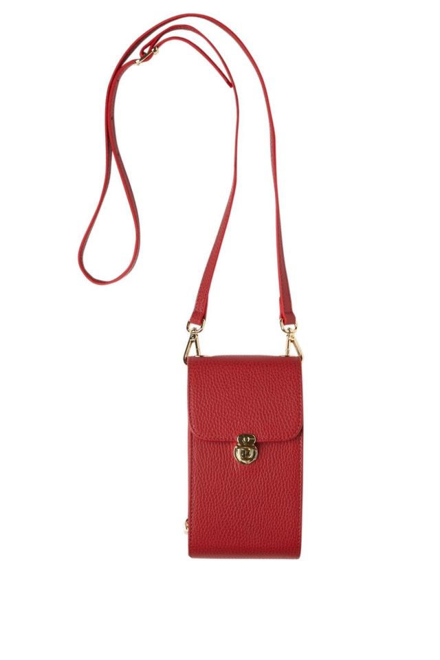 Red  Genuine Leather Woman Shoulder Bag
