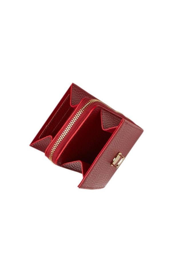 Red  Genuine Leather Woman Shoulder Bag