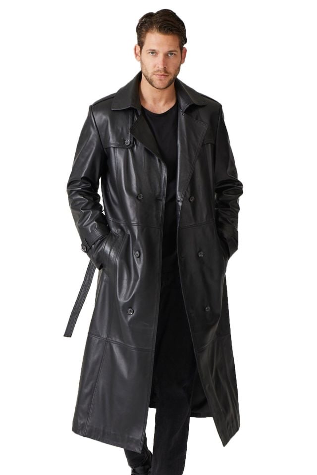 Matrix Black Man Genuine Leather Coat