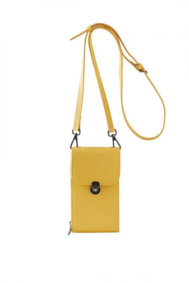 Yellow Genuine Leather Woman Shoulder Bag