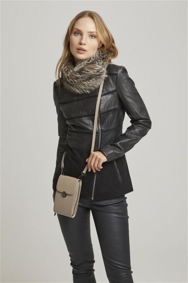 Mink  Genuine Leather Woman Shoulder Bag