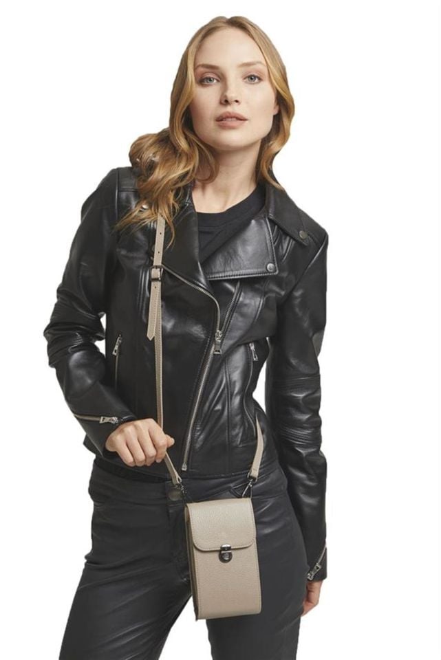 Mink  Genuine Leather Woman Shoulder Bag